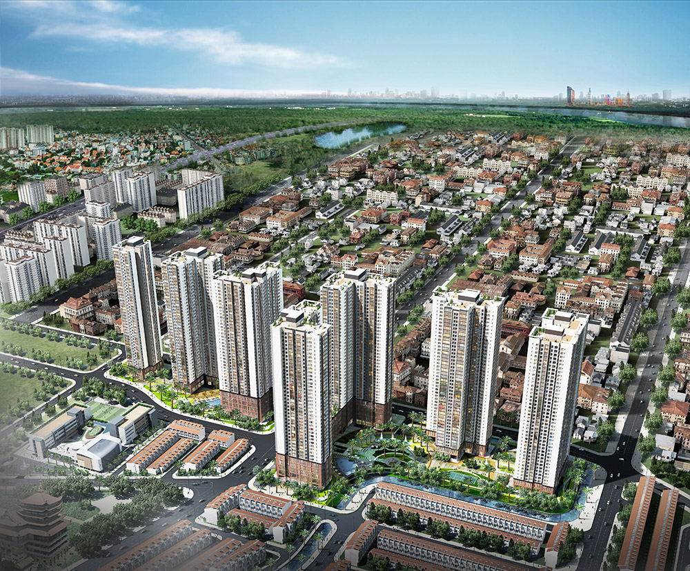 Ảnh phối cảnh dự án Khu đô thị An Phú - An Khánh (tên thương mại là dự án Laimain City) do Công ty Cổ phần Phát triển và Kinh doanh nhà (gọi tắt là HDTC) làm chủ đầu tư. (Ảnh: http://hdtc.com.vn)