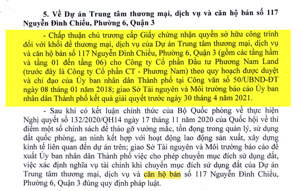 Chủ tịch Nguyễn Thành Phong đã có kết luận